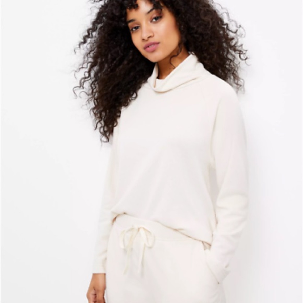 Lou & Grey Cream Cowl Neck Sweatshirt